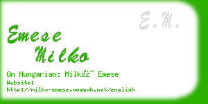 emese milko business card